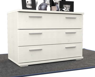 Nobis Kommode Sideboard | 3 große Schubladen | 57cm hoch | 100% Bio Kiefer Massivholz