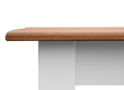 Bologna Elegante Massivholz Kiefer Esstisch ausziehbar 150/197cm | Farbe Weiß - Eiche