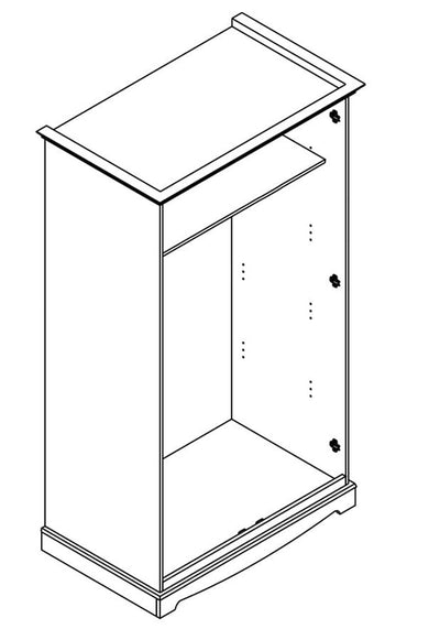 Bologna Elegante Massivholz Kiefer Kleiderschrank 2D | Farbe Weiß - Eiche
