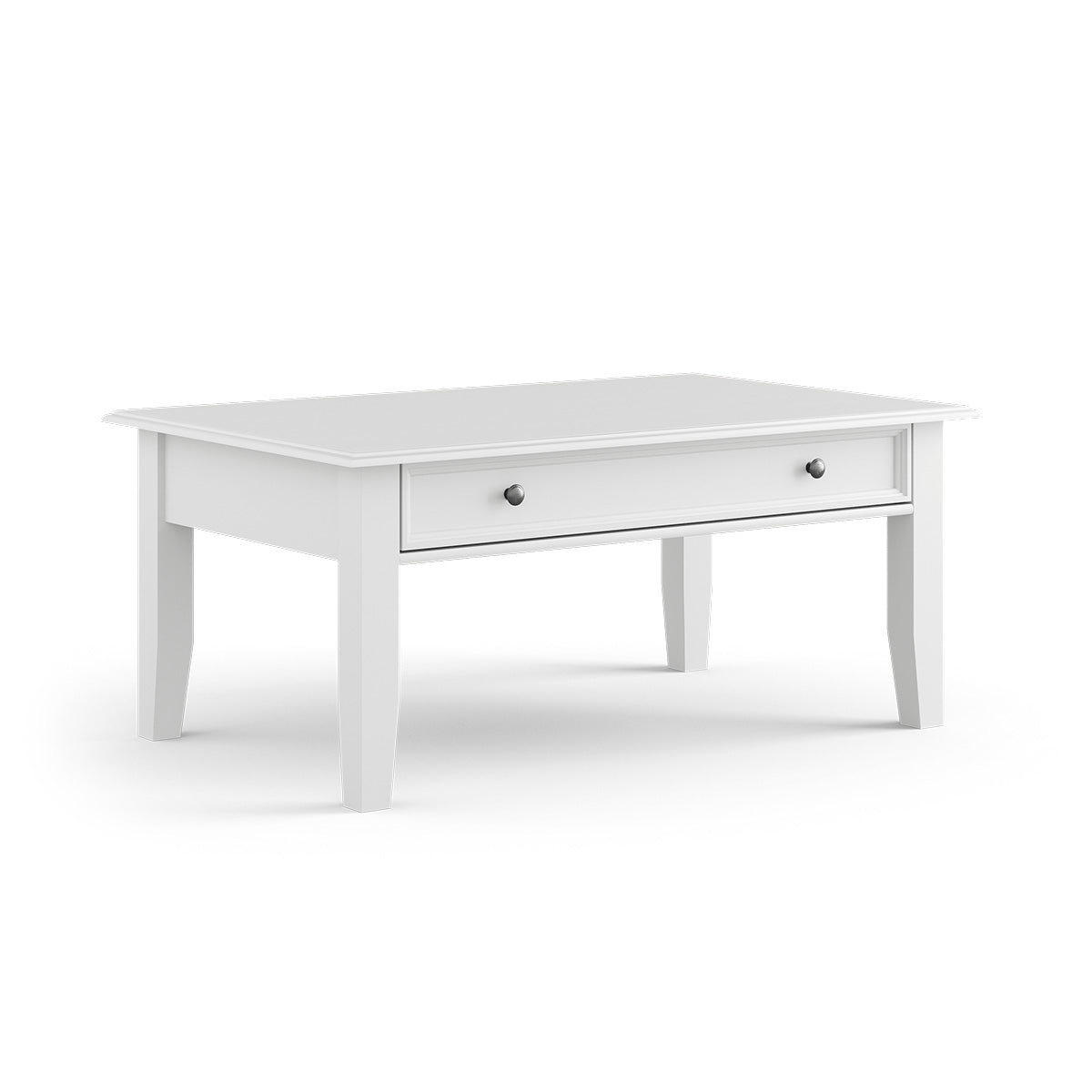 Bologna Elegante Massivholz Kiefer Couchtisch | Farbe weiß