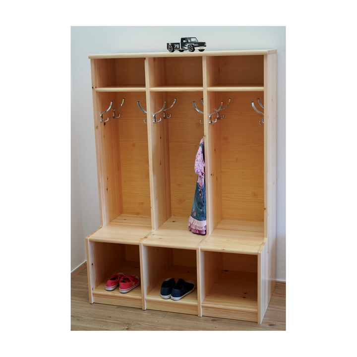 Eva children's wardrobe | 100% organic pine solid wood