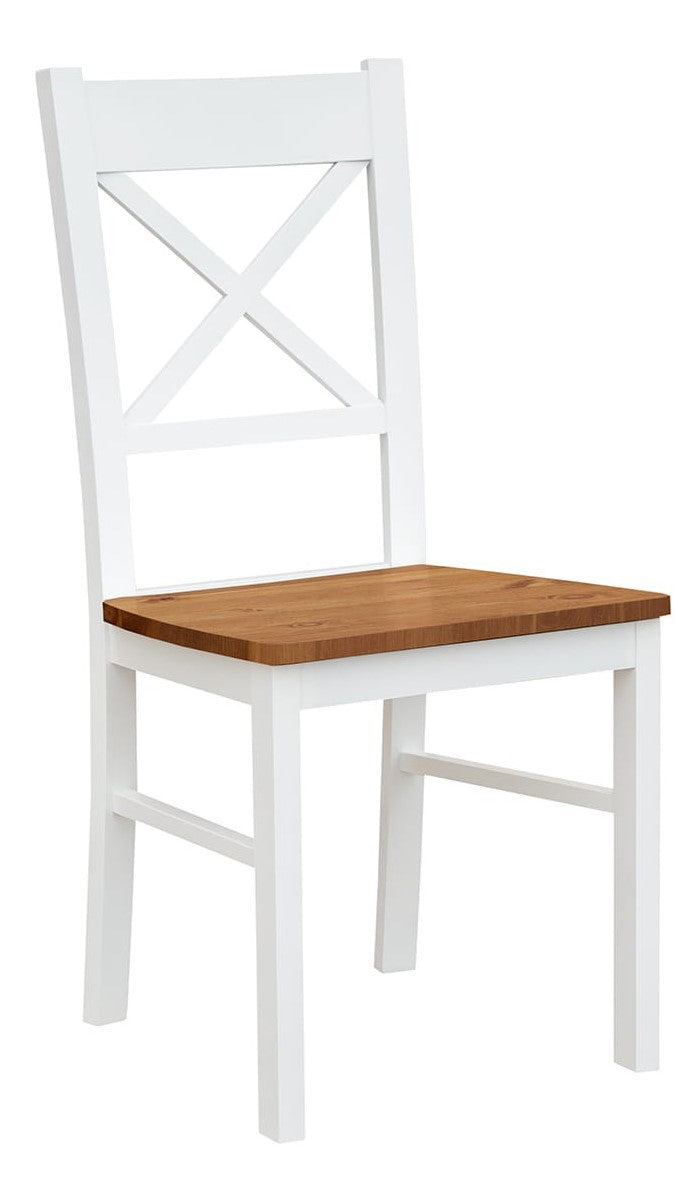 Bologna Elegante Massivholz Stuhl 22 | Farbe Weiß - Eiche