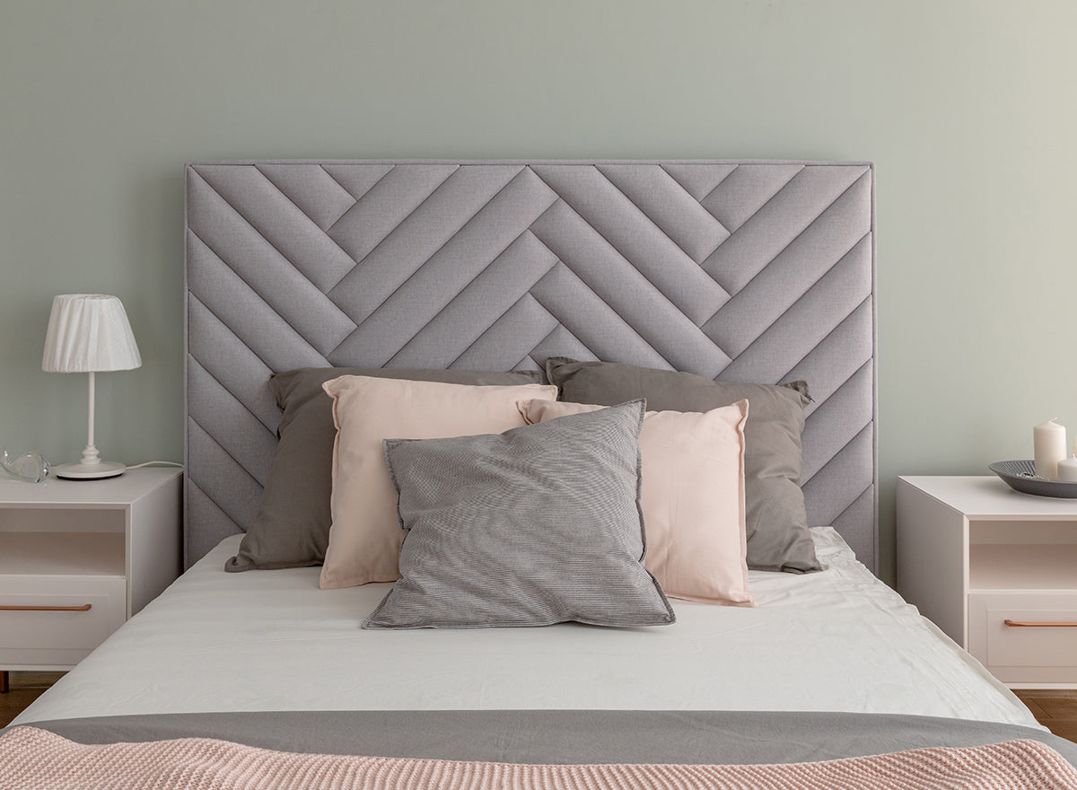 Rosé Glamour Polsterbett 120-200cm | Farbe Grau/Roségold