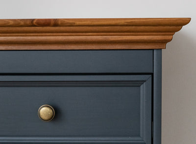 Bologna Elegante Massivholz Kiefer Kommode 3.3 | Farbe Graphit - Eiche