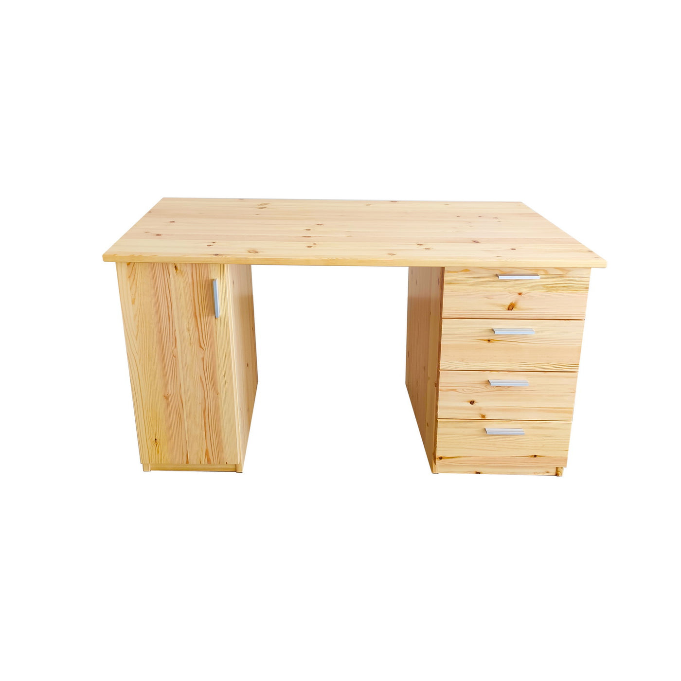 Nobis Schreibtisch/Bürotisch 1-Türig | 4-Schubladen | 100% Bio Kiefer Massivholz