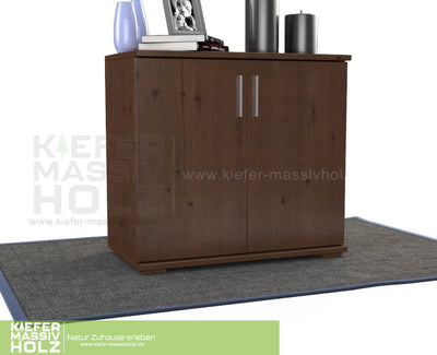 Nobis Kommode Sideboard | Anrichte | 2-Türig | 90cm hoch | 100% Bio Kiefer Massivholz