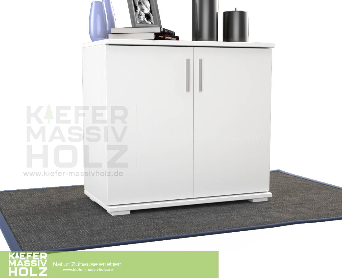 Nobis Kommode Sideboard | Anrichte | 2-Türig | 90cm hoch | 100% Bio Kiefer Massivholz