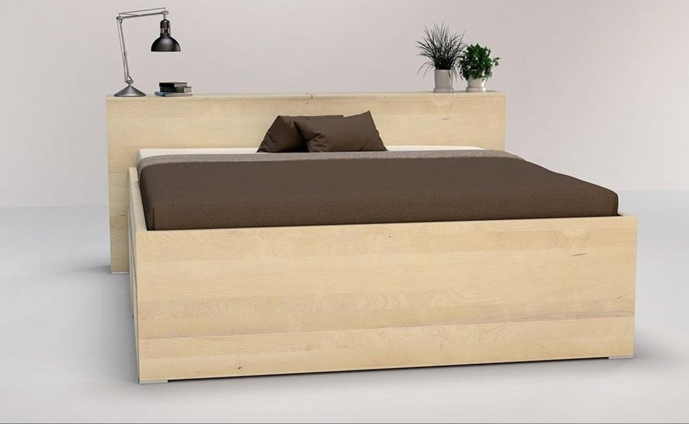 CREATO-VERSO Massivholzbett mit Bettkasten und 4 x Bettschubladen