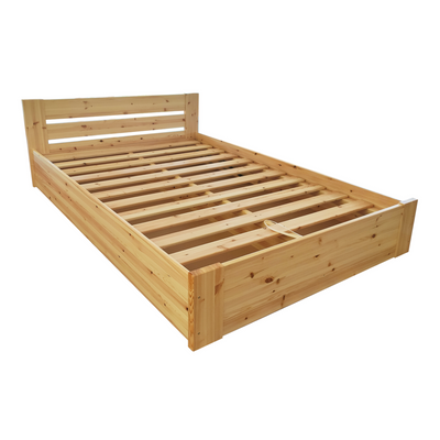 Nobis Kieferbett mit Bettkasten | Massivholz | Naturholz | 100% Bio-Bett inkl. Lattenrost