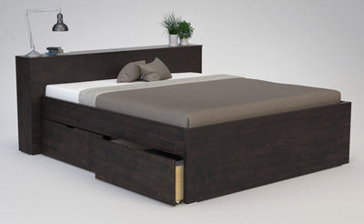 CREATO-VERSO Massivholzbett mit Bettkasten und 4 x Bettschubladen